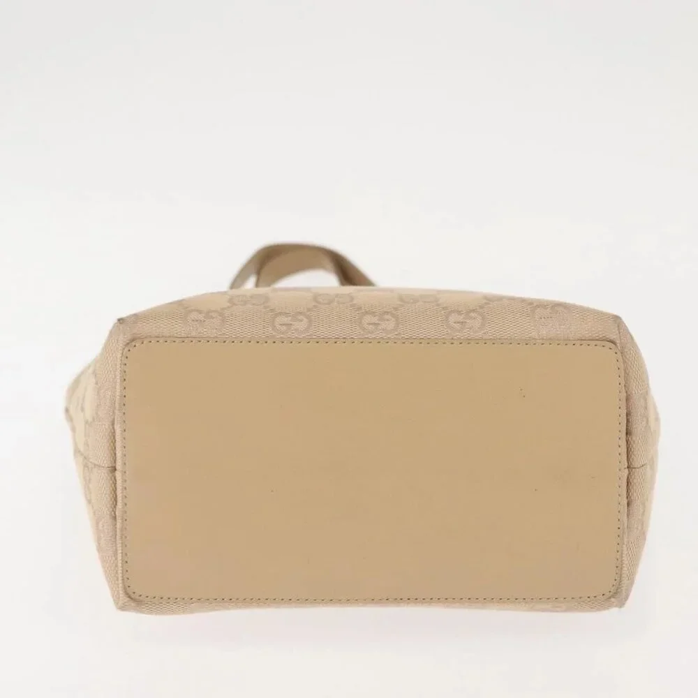 GUCCI GG Canvas Tote Bag Beige Silver 31244 Auth - Picture 10 of 16